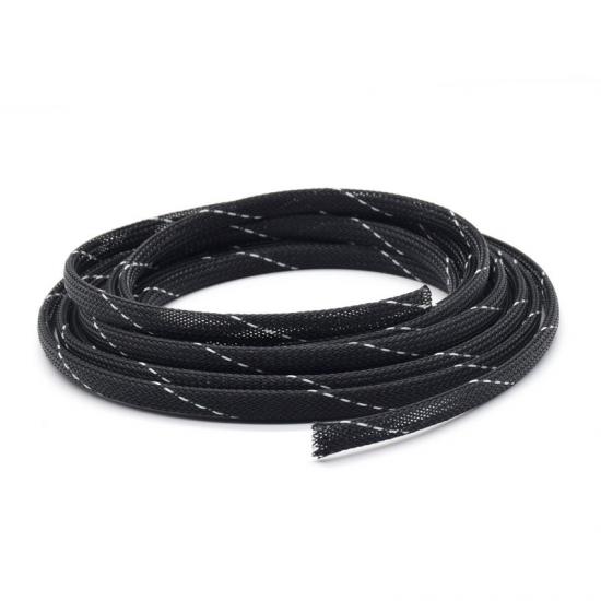Flexible Black Pet Expandable Zipper Sleeve Braided Cable Wrap - China  Zipper Cable Sleeving, Zipper Braided Cable Sleeve